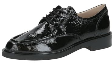CAPRICE Damen Schnürschuhe aus Leder Elegant, Schwarz (Black Naplak), 39 EU