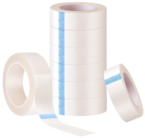 ANPUNAT 8 Rolls White Fabric Adhesive Lash Tape Makeup Tape for Eyelash Extensions (White, 0.47'' x 354'')