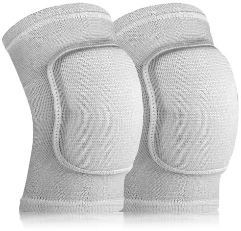 Coudières avec coussinet en éponge épaisse, 1 paire de coudières respirantes pour volley-ball, coudières pour enfants, hommes, femmes et personnes âgées (gris)
