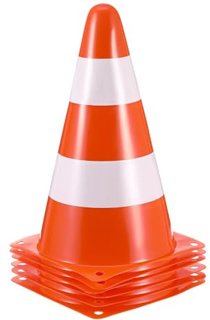 DECOMELODY 6 Piezas Conos de Seguridad Carretera Naranjas Portátiles de Alta Visibilidad Conos para Señalización y Gestión de Tráfico para Construcción y Versátil