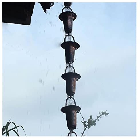 Catene per Grondaie Catene da pioggia 2,6 m for grondaie for pesante pura catena di for downspouts tempio scenico deviazione dell'acqua e decorazione del giardino(L 2.6M)