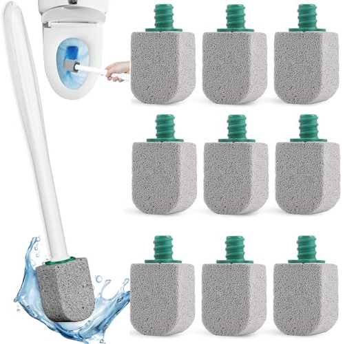 Aieraczy 10Pcs Pumice Stone for Toilet, Toilet Pumice Cleaning Stone with Long Handle, Replaceable Toilet Cleaning Brush, Toilet Scrubber for Toilet Limescale Remover