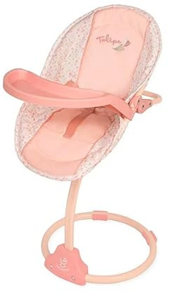 Trona columpio para muñecas Tulipe 3 en 1, convertible en columpio y hamaca, modelo 51574, muñeca no incluida