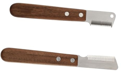 Alasum Cepillo Deslanador para Perros 2 Piezas Madera y Acero Inoxidable | Elimina Pelo Suelto y Muerto, Diseño Profesional para Diestros y Zurdos