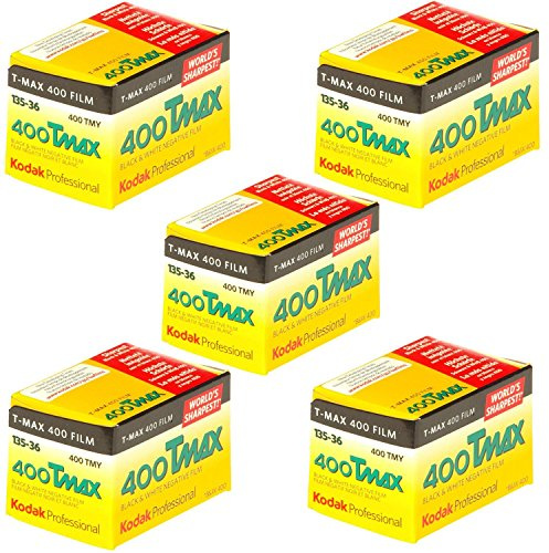Kodak 400 TMAX Professional ISO 400 36mm 36 Exposure Black and White Film (Pack of 5)