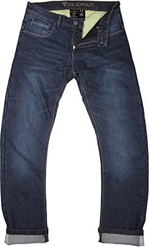 Modeka Nyle Cool Motorcykel Textil Byxor, blau, 33