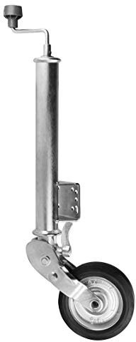 Stützrad mit Vollgummirad | Rad: 200 x 60 mm | 195 mm Spindelhub | 300 kg Stützlast | von SIMOLTraktor | Trecker | Stützrohr | Schlepper | halbautomatischer Klappvorgang