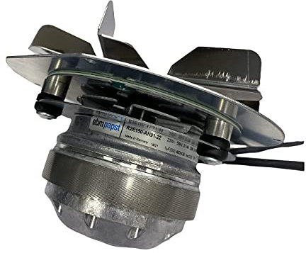 eRicambi Estrattore Aspiratore Fumi per Stufe a Pellet, con Encoder EBM R2E150-AN91-13, Ventola Ø 150mm, Potenza 32W, Giri fino a 2400 RPM, Portata Massima: di 185 m3/h