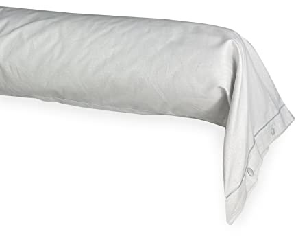 Tex family Funda de cojín cilíndrica francesa con travesaño tubular fabricado en Italia (40 x 240 cm, gris)
