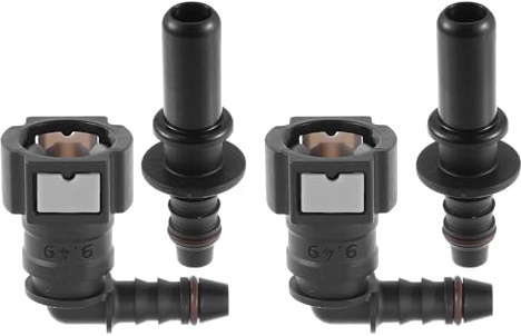 A ABSOPRO 9.49mm à 8mm 90 Degré Voiture Carburant Tuyau Rapide Libération Connecteur 2 Ensemble