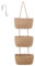 3-Tier Over the Door Hanging Basket, Wall Mount Hanging Storage Organiser Bag, Cotton Rope Woven Storage Solution with Hook, Decorative Hanging Baskets for Bedroom, Living Room, Bathroom, Nursery (B)