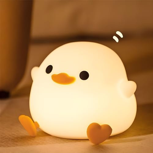 Auezona Nachtlicht Kinder Kawaii LED Nachttischlampe Baby, Silikon Stilllicht Dimmbar Touch mit Timer für Geschenke, Nachtlampe Kinderzimmer Babyzimmer