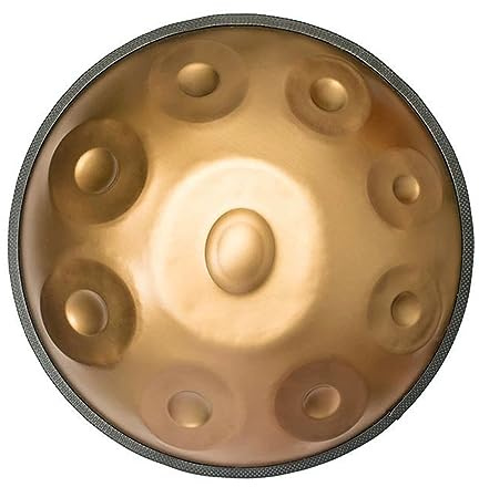 Yopyuenn 432 440Hz Handpan - Tambor de acero (9 notas 22 pulgadas, oro performer), acero para meditación, yoga, curación por sonido, con bolsa Handpan Dorado
