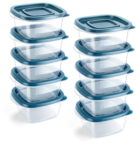 EFISH set da 10 in scatola di plastica rettangolare con coperchio. Scatola per alimenti, set di contenitori, contenitore per alimenti, contenitore per alimenti in plastica,300ml