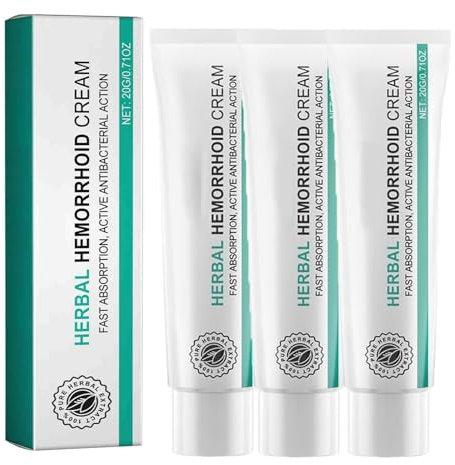 Hämorrhoidencreme, pflanzliche Hämorrhoidencreme, beruhigt Beschwerden, für Männer und Frauen (3 Stück)