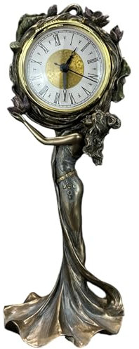 57 SPECIAL REPLICAS Scultura - Orologio decorativo Art Deco con figure di una donna, statuetta decorativa in bronzo, idea regalo per la decorazione del soggiorno