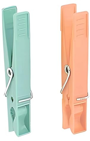 PARENCE.- Set de 24 Pinzas de plástico para Interior y Exterior / 7x1cm / Pinzas para Ropa versátiles y prácticas - Colores Naranja y Verde