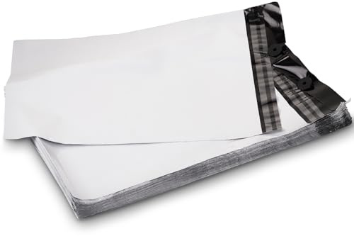 LOGIC PACK 500 Versandtaschen Plastik Versandbeutel Folienversandtaschen 40x50 cm Versandtüten für Kleidung mit Abreißsystem Wasserdicht Selbstklebend