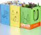 Lifewit Lot de 3 Sac Tri Selectif 60 L, Systèmes de Tri des Déchets, Poubelles Recyclage de 3 Couleurs pour Papiers, Carton, Plastiques, Verre, Bouteilles, Bac de Tri pour Cuisine, Exterieur