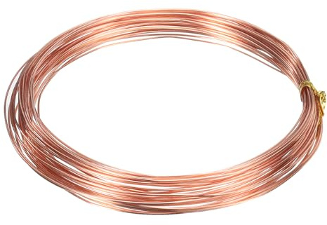 QUARKZMAN 99.99% Filo Di Rame Puro 22 Gauge 0.7mm 10m/33 ft Morbido Resistente All'ossidazione Per Creazione Di Gioielli, Perline, DIY, Forniture Per Artigianato, Rame