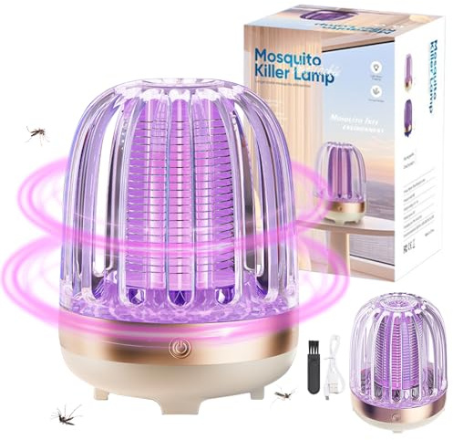Elektrisk insektsbekämpare, myggfälla 15 x 11 cm, mygglampa uppladdningsbar bärbar insektsbekämpare myggskydd, myggdödare för inomhus och utomhus