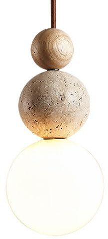 ZGDHWCR Industrial Style Marble Glass Chandelier, Personalized Single-Head Pendant Lamp Shade, G9 Light Source Ceiling Hanging Light, Kitchen Island Bedroom Decoration Lighting Fixtures