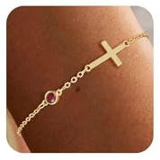 SEFORICO Gold Bracelet for Women - November Birthstone Jewellery Cross Bracelets with Adjustable Chain Birthday Gifts for Her Dainty Bracelet Christmas Day Gift for Girlfriend Best Friend Sister