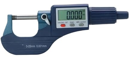 Micrómetro digital exterior de 0-25/25-50/50-75/100 mm, micrómetro electrónico, herramienta con pantalla digital de 0,001 mm.(0-25mm)