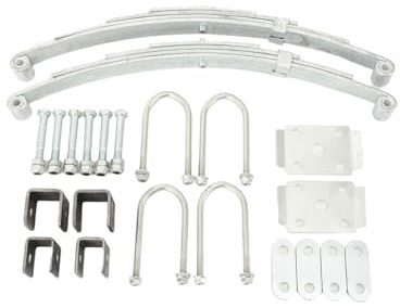 CDZHLTG Trailer leaf spring, juego de resortes de láminas para remolque, parabólica ballesta, suspensión ballestas, compatible con ejes redondos de 2-3/8 y SW4B, incluye herrajes y tornillos en U