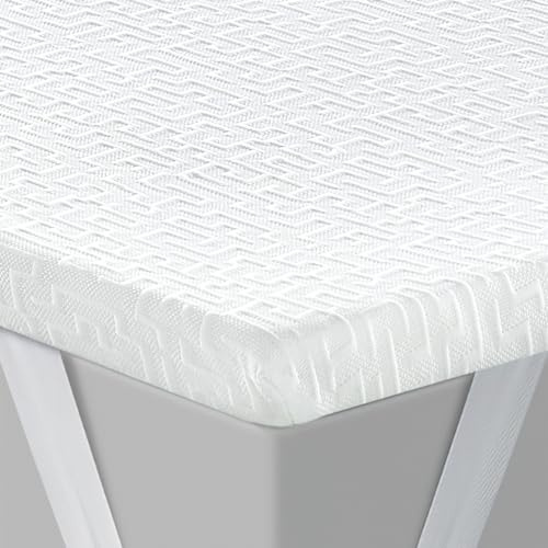 Coprimaterasso 160 x 200 cm di altezza 5 cm in schiuma di gel per materassi, letti a molle e divani letto, topper in gel con cinghie di tensione e fondo antiscivolo, spedizione in piccoli cartoni