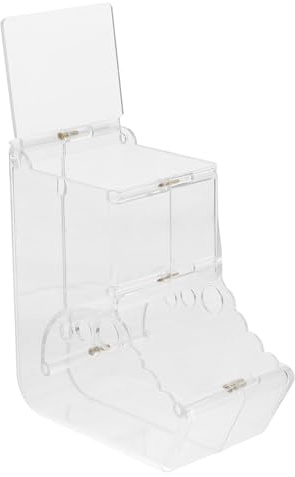 VALICLUD Distributeur Automatique de Nourriture en Acrylique pour Petits Animaux Grosse Taille Vis de Fixation Mangeoire Pratique pour Hamsters Cobayes Rats et Oiseaux Accessoire