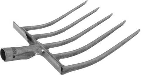 HOMSFOU Testa Forca in Acciaio a 5 Denti, Strumento Agricolo per Aratura e Dissodamento Terreno, Ricambio Forca per Letame Cavalli, Attrezzo Manuale per Giardinaggio e Manutenzione Prato