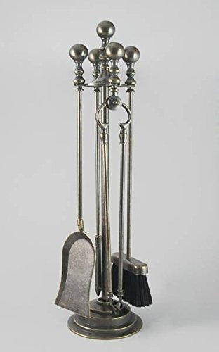 arterameferro Juego de utensilios de chimenea de latón bruñido, 4 piezas, chimenea, utensilios de cocina, 70 cm