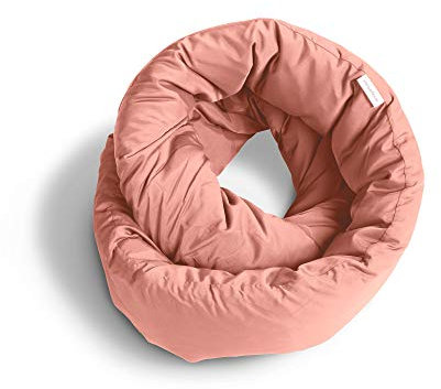 Huzi Design Infinity Pillow - Reisekissen Nackenkissen Ideal für Reise Büro Entwurf Weiches Nackenstützkissen (Rosa)