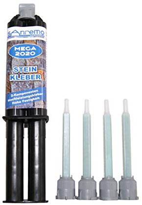 Sanremo Mega 2020 Colle à Pierre 25 ML + 4 Buses mélangeuses 2 Composants (3,02€/10ml)