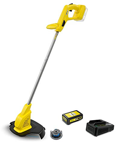 Kärcher 18V Akku-Rasentrimmer LTR 18-25 Battery Set, inkl. 18-V-Akku und Schnellladegerät, Leistung: 300 m, Schnittgeschwindigkeit: 9.500 U/min, Schnittkreisdurchmesser: 25 cm, Fadenstärke: 1,6 mm