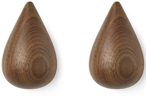 Normann Copenhagen Dropit Haken, Walnuss, braun, Höhe: 9,3 cm, Tiefe: 8,7 cm, Länge: 6 cm