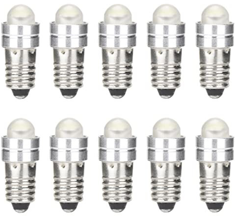 GutReise E5(E5.5) LED Birnen,10ST E5 Schraubbirne Lampen DC 6V Warmweiß 0,2Watt 6-7Lm (6V, Warm White)