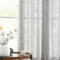 Treatmentex Leinen Gardinen mit Ösen 136cm Breite Slub-Textur Halbtransparent Ösenvorhang Gardinen Grau Leinenoptik Lichtdurchlässig Vorhänge für Schlafzimmer Bauernhaus Wohnzimmer-2 Stücke,136x180CM
