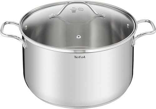 Tefal Intuition XL Marmite 36 cm / 17.5 L, Induction, Acier inoxydable 18/10, Garantie 5 ans, Poignées rivetées robustes, Couvercle en verre B8647504