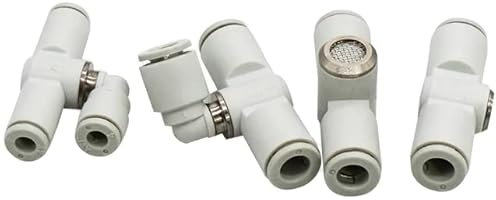 CNCTEC Valvola di sfiato rapido pneumatico IQS 4 mm 6 mm di scarico tramite tubo pneumatico o silenziatore rapido (4 mm – aria di scarico tramite silenziatore)