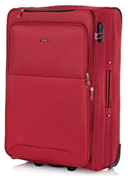 OCHNIK Großer Koffer | Softcase | Material: Nylon | Farbe: Rot | Größe: L | Maße: 74×46,5×31,5 cm | Fassungsvermögen: 108l | Hohe Qualität