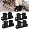 Ikodm Holzstapelhilfe 4 Stück schwarz, stabile Holz Stapelhilfe, Brennholz Stapelhilfe, Holzstapelhalter, Kaminholz, Gestell Holz
