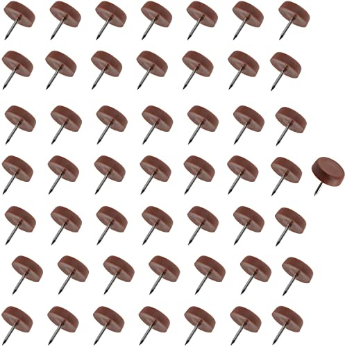 AERZETIX - C65822 - Juego de 50 Patines deslizantes para Patas de Silla con Clavo Redondos Ø16mm en plástico - Color Cereza - Mueble Mesa Armario cómoda Cama Accesorio protección Suelo sofá