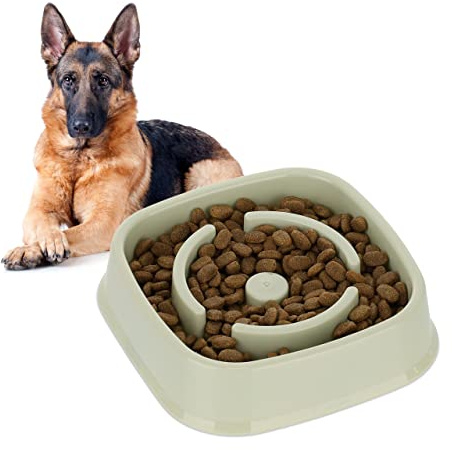 Relaxdays Anti Schling Napf, Futternapf für Hunde, Tiernapf 800 ml, langsames Fressen, Hundenapf spülmaschinenfest, grün
