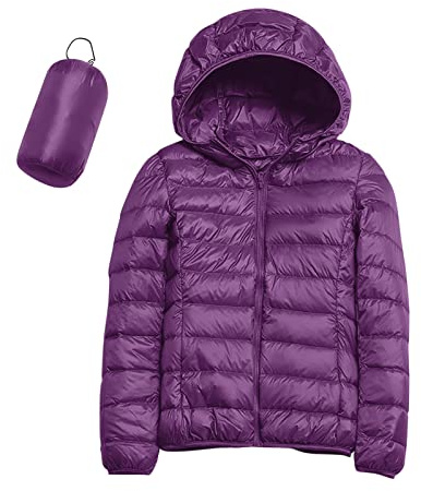 Femme Doudoune Légère Femme Hiver Veste Doudoune Capuche Pliable Fine Ultralight Femme Grande Taille Puffer Jacket Blouson Doudoune Duvet Plume Oversize Doudounes de Randonnée Femme
