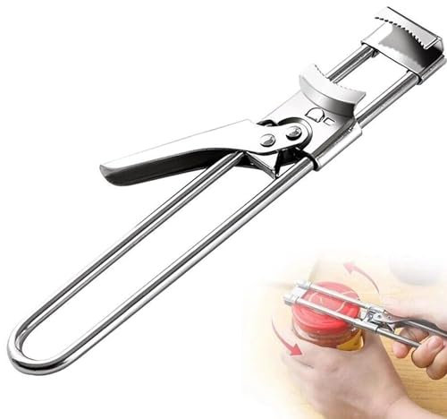 Wonjean Apri Lattine Apriscatole Manuale Apribarattoli vetro Regolabile Acciaio Inox Apribarattoli Cavatappi Multifunzione Apriscatole Apribottiglie Manuale Apriscatole in Cavatappi Universale