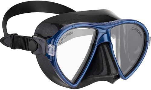 Cressi Ocean Mask Black/Blue - Máscara Individual Ocean para Buceo y Snorkel, Negro/Azul, Talla Única, Adultos
