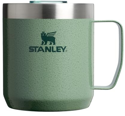 STANLEY Everyday Camp Mug 12oz | Drink Through Lid | Cup for Coffee, Tea and Drinks | Insulated Stainless Steel Coffee Mug | BPA-Free | Hammertone Green