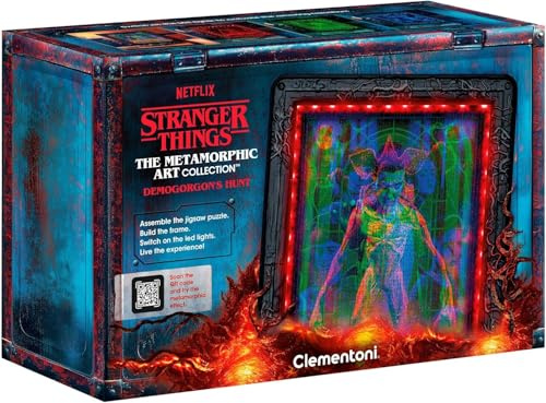 CLEMENTONI - Stranger Things - Puzzle Cadre Lumineux Démogorgon dès 14 Ans - 520 pièces - Effet 3 Images avec Lumière - pour Fans Série Netflix - The Morphing Collection - Grand Prix du Jouet 2025